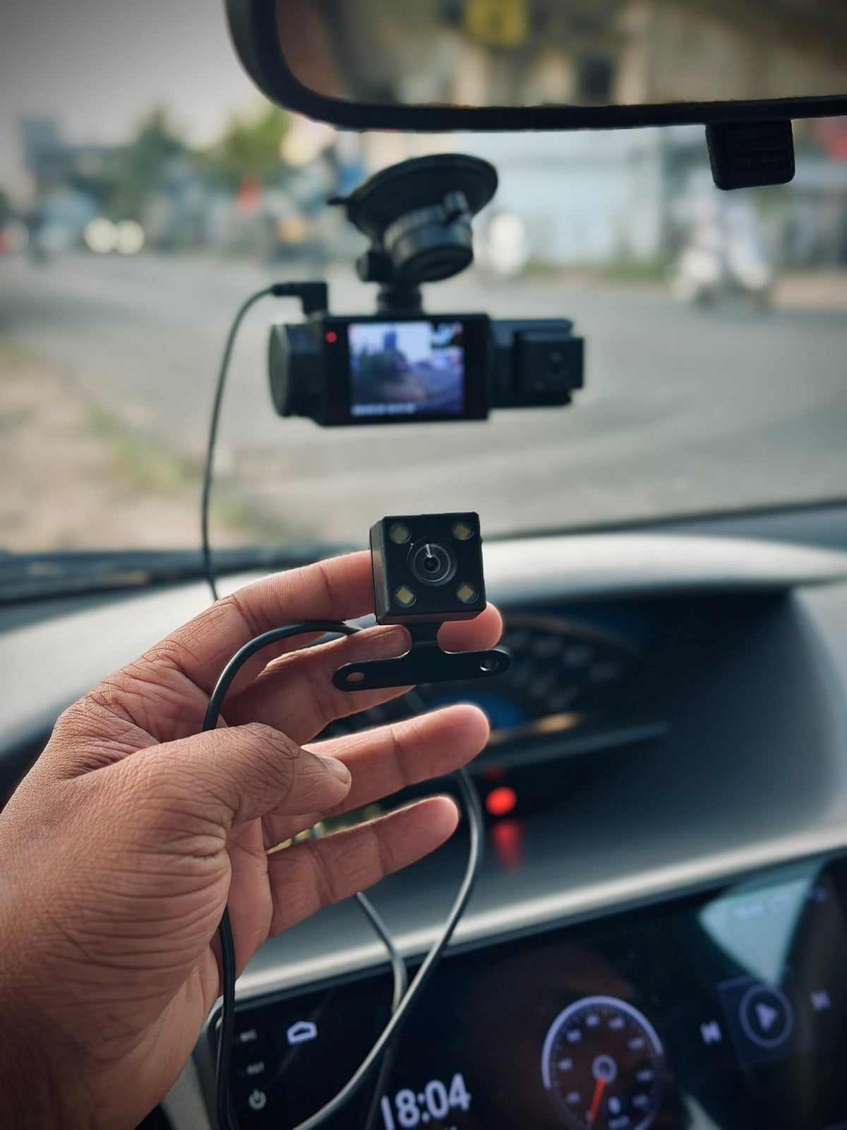 Full HD 1080P 3-Camera Car Dash Cam | Front + Rear + Interior | Night Vision | 170° Wide Angle | Loop Recording | G-Sensor